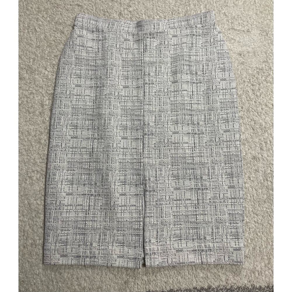 Ann Taylor Skirt New Women's SP Small Petite Front Slit Pencil Knee Length Gray